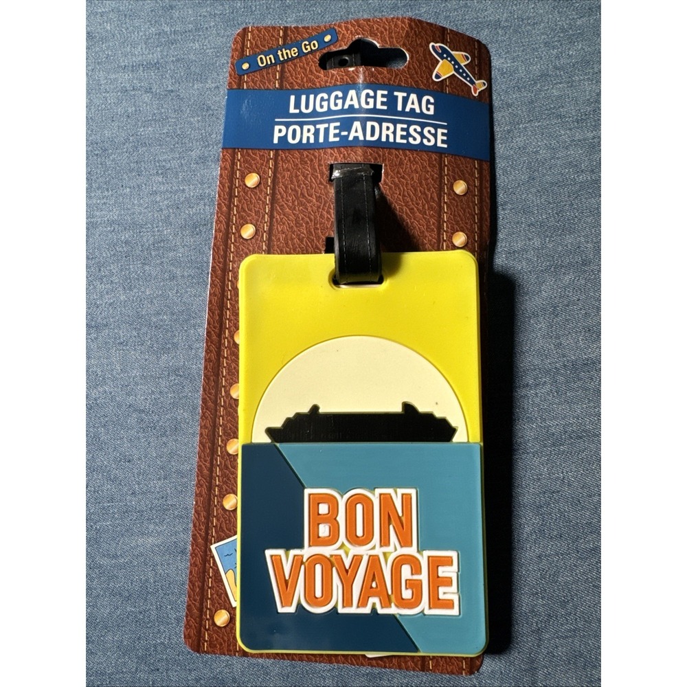 Bon Voyage Cruise Ship Silicone Luggage Tag Travel Suitcase‎ ID Tag New